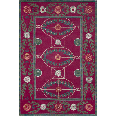 Athena Oriental Area Rug in Blue/Fuchsia/Green