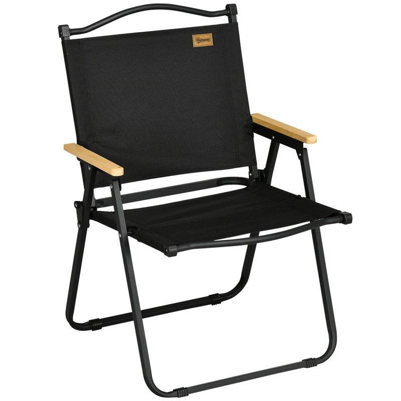 Folding Camping Chair, Black, Black