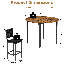 Ensemble de table de salle à manger 4 pièces à hauteur de bar ronde, plateau de table en faux marbre blanc avec structure en métal noir, 4 tabourets de bar recouverts de velours, ensemble de table bistro peu encombrant pour petit coin-repas-2058388648-2058388663