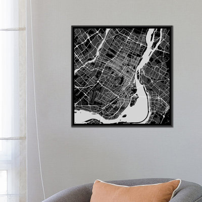 « montréal routes », impression carrée sur toile tendue