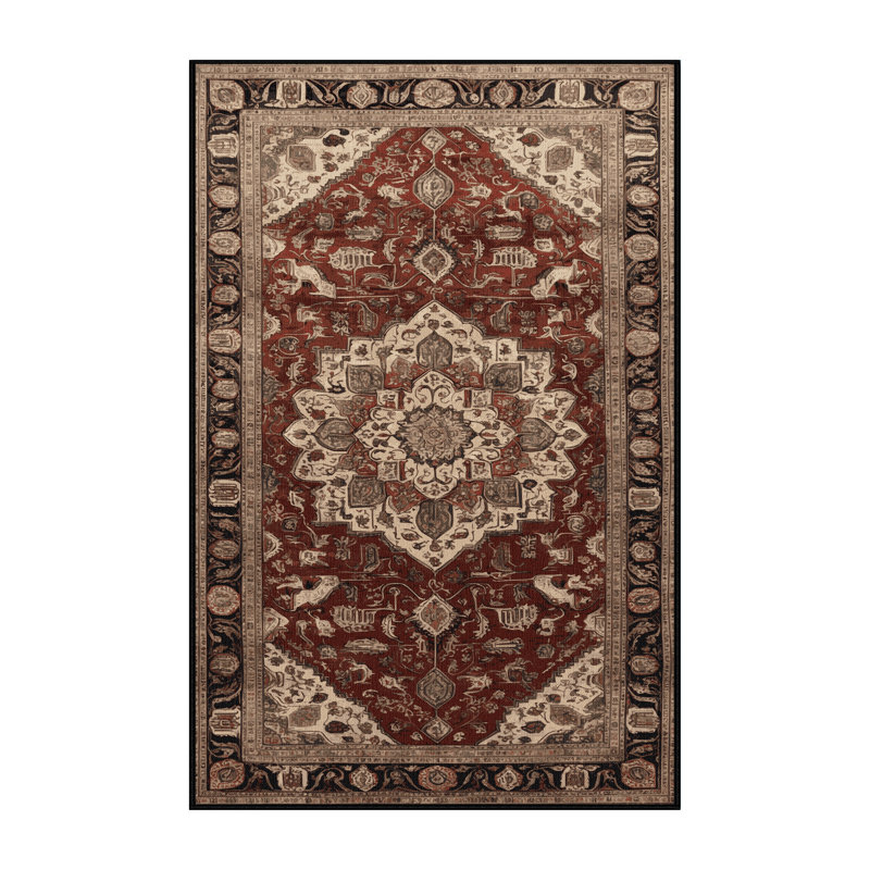 Tapis brun lavable à la machine, Rectangle 7 pi x 9 pi