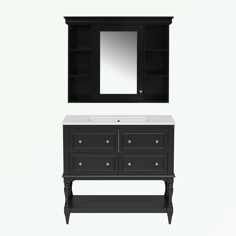 Tham Bathroom Cabinet, Matte Black