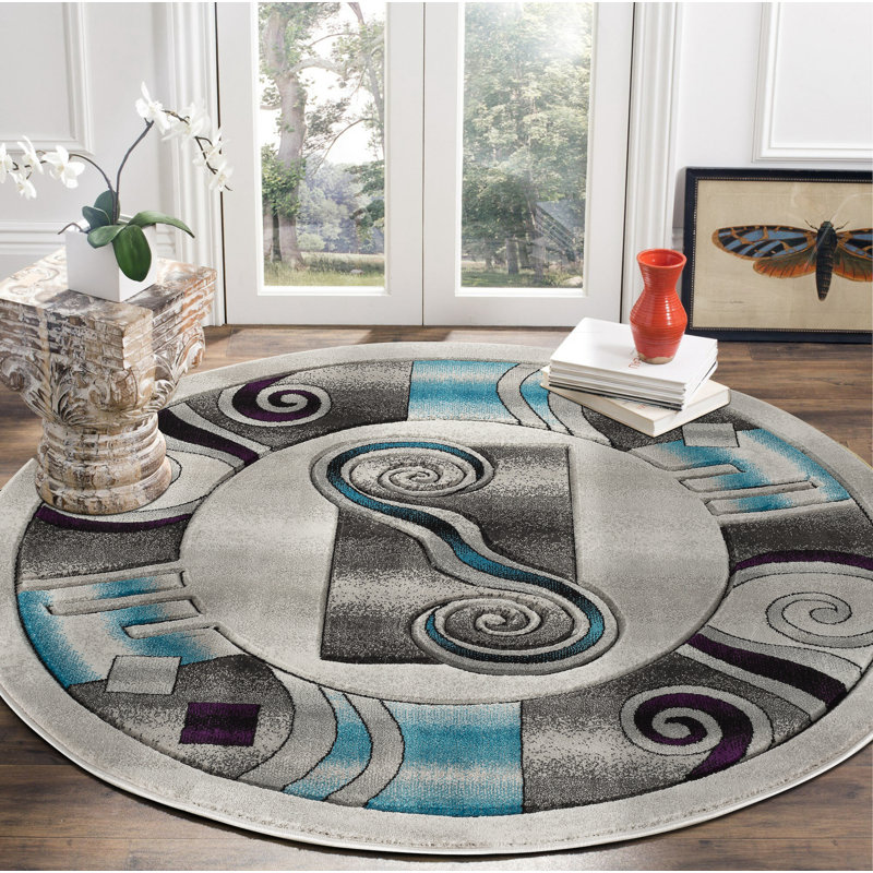 Adonia Abstract Indoor Rug, Round 8'1"