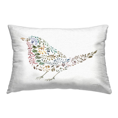 Floral Nature Bird Outdoor Printed Pillow by Danhui Nai