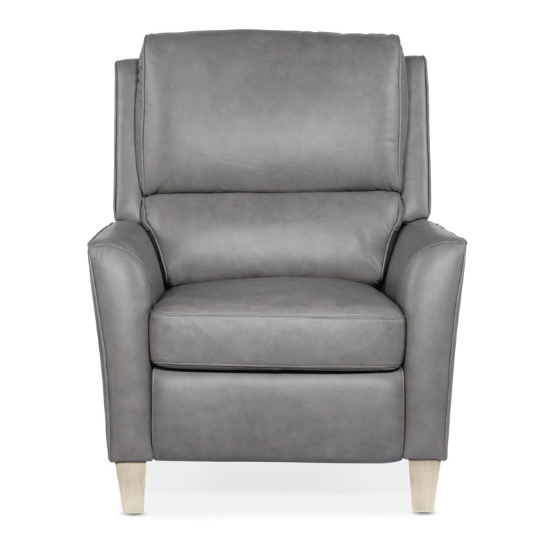 Dontay Power Recliner with Power Headrest, Gray Genuine Leather