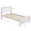 Lit plateforme en bois avec tête de lit, pied de lit et lattes en bois-603136050