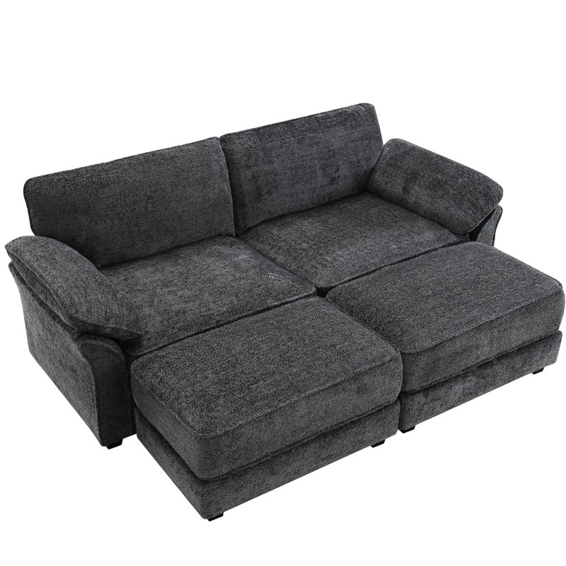 Lit modulaire convertible, 4 avec, revêtement en chenille confortable pour lit modulaire, capacité de 4 personnes, revêtement, élégant et pratique