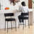 25" Upholstered Modern Counter Height Bar Stools with Curved Back and Metal Frame-1558840256