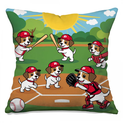 Coussins de dessin animé chiots de baseball