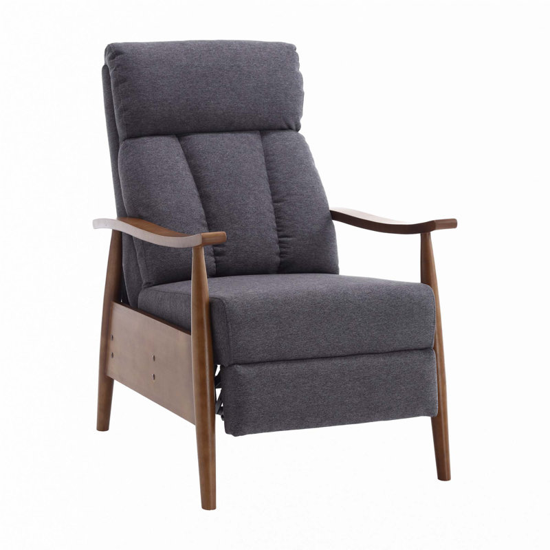 Fauteuil avec cadre en bois, Gris foncé