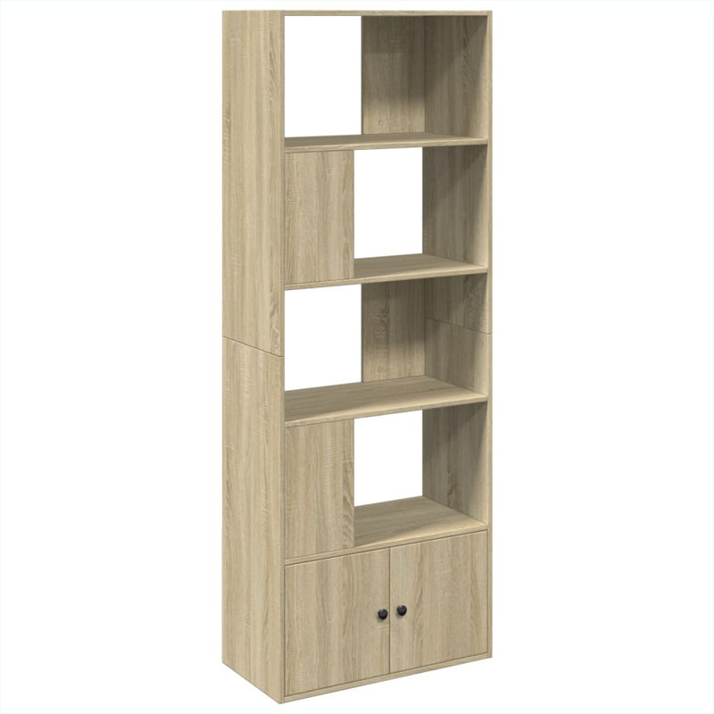 Augustinas 189 cm H Bookcase, (5 Shelves) 189cm H x 70cm W x 36cm D, Sonoma Oak