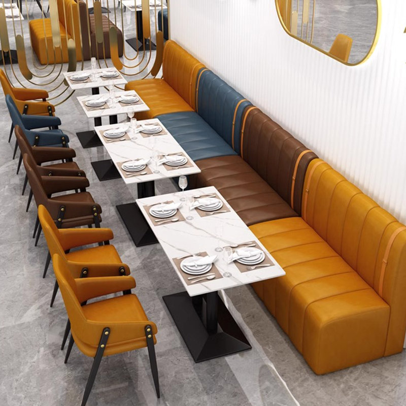 Canapé de café moderne et luxueux, Similicuir café