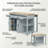 47" Wide Extendable Kitchen Island with Rubber Wood Veneer, Power Outlet, 2 Drawers and 2 Cabinets, Rolling Kitchen Table with Storage for Kitchen, Dining Room, Grey Blue