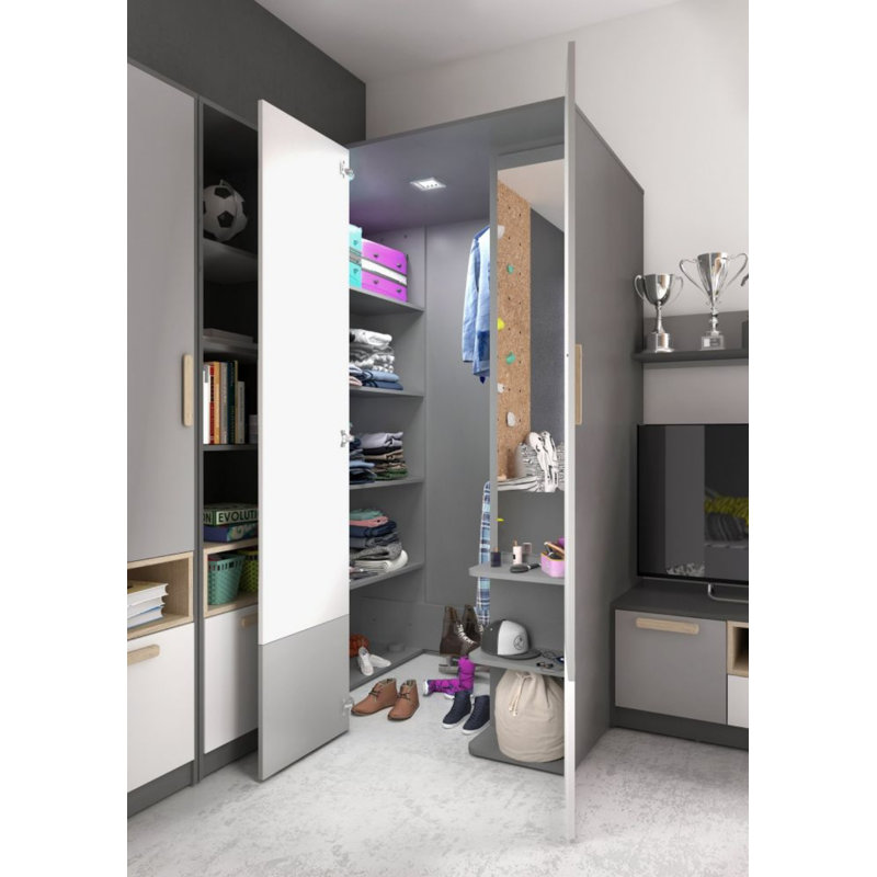 Bruhn 2 Door Manufactured Wood Wardrobe