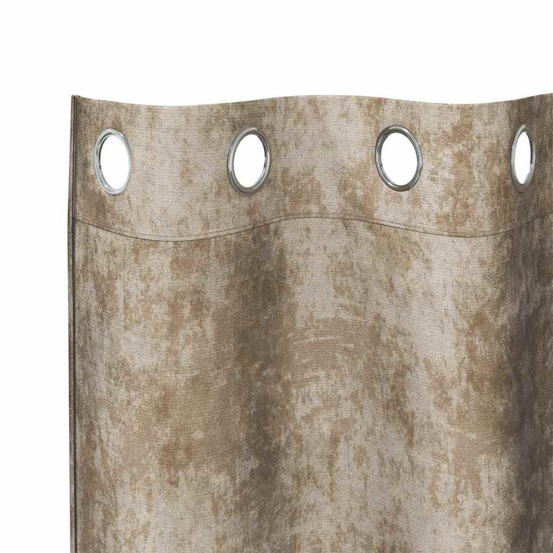 Alithia Velvet Room Darkening Curtain Pair, 140cm Width x 140cm Drop, Champagne