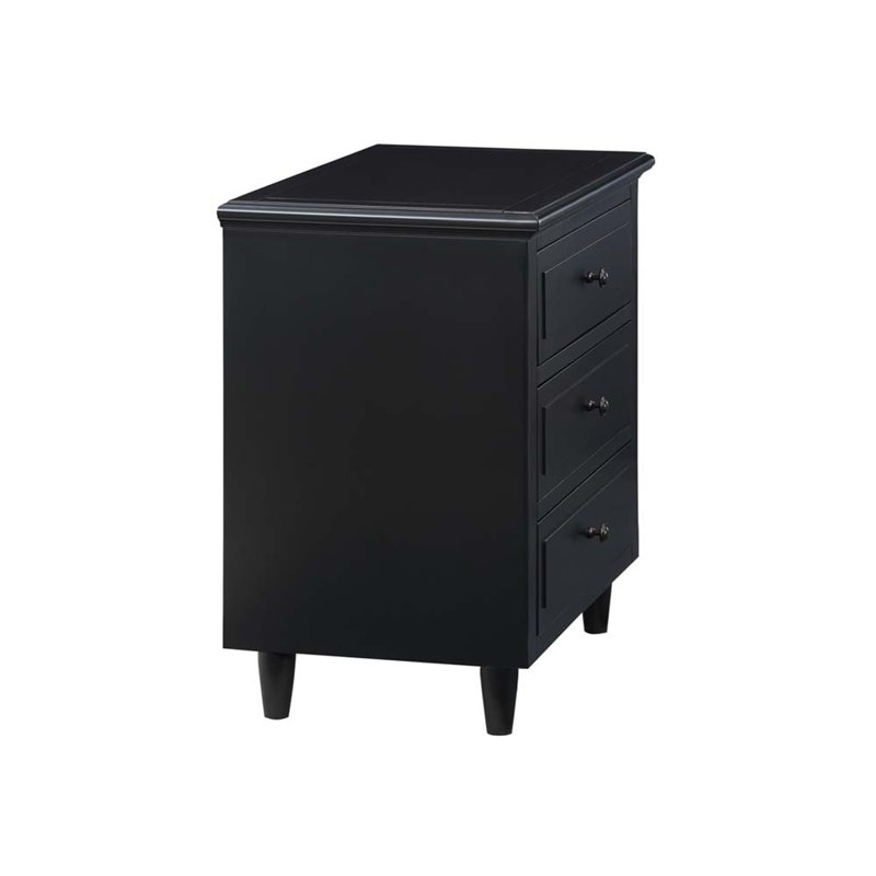 Ardele 27.9'' W Solid Wood Nightstand, Black