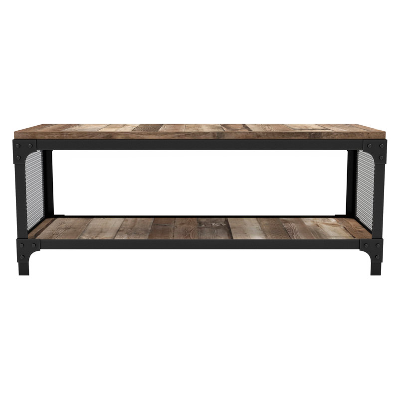 Indoor Industrial and Rustic Shoe Storage Bench