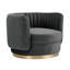 Fauteuil demi-tonneau pivotant en velours Catalin-675544440