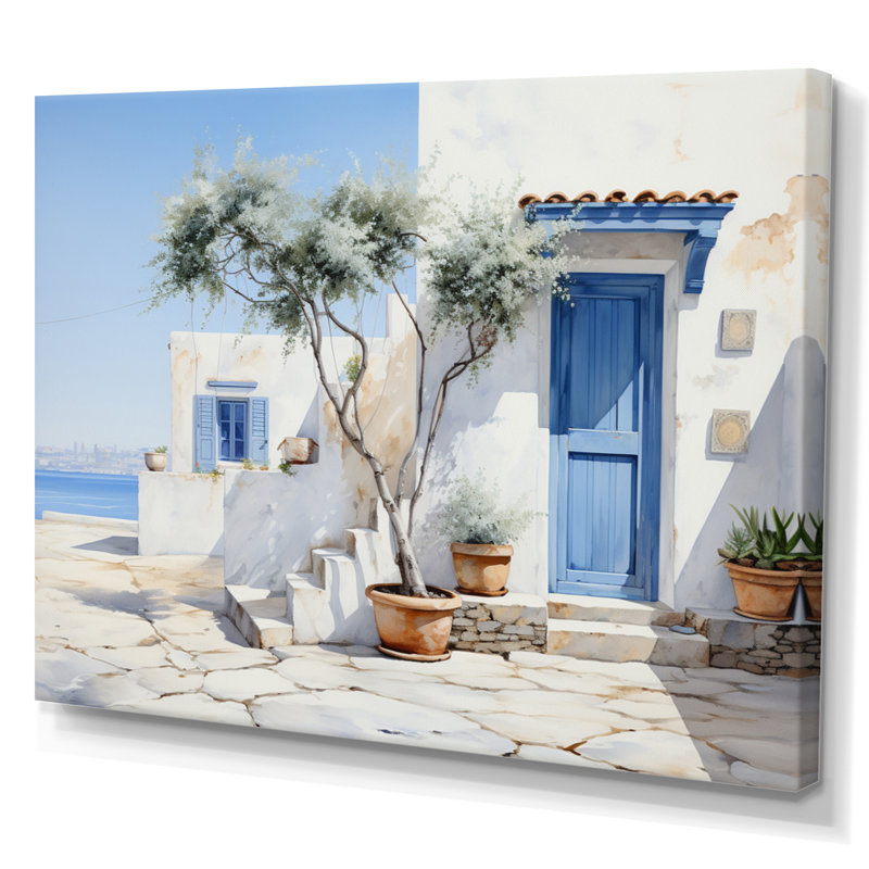 Welke, Grèce, Cycladic Harmony II - Grèce, art mural, H 12 po x l 20 po x P 1 po, Toile tendue
