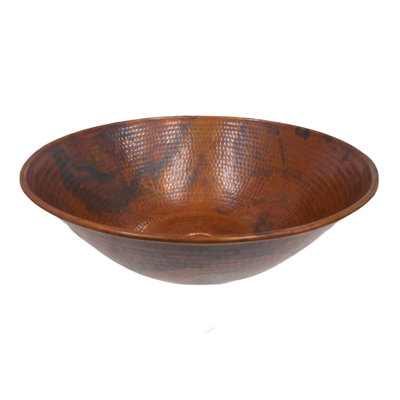 14"  Round Copper Vessel Bathroom Sink