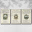 Ensemble de 3 ex-libris imprimés sur toile encadrée V-97710576-97710577