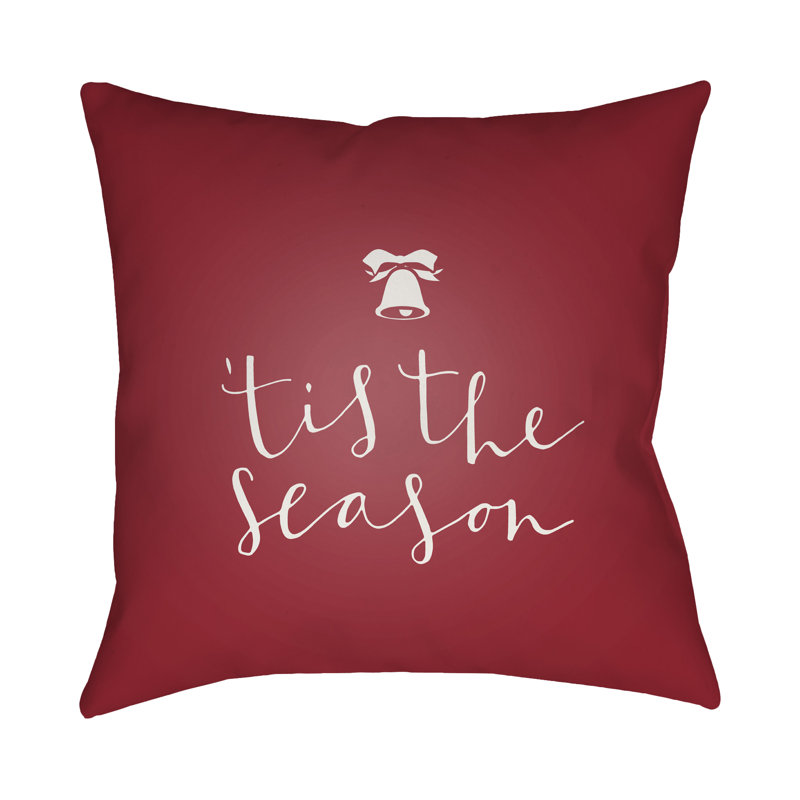 Throw Pillow, 20" H x 20" W x 4" D, White / Red