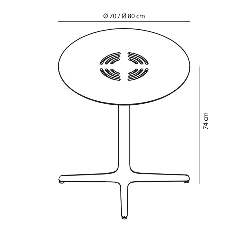 Toledo Aire Outdoor Round Dining Table, Greenish Gray