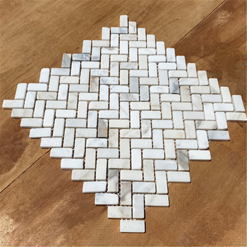 Calacatta 11" x 11" Marble Mosaic Tile, Gray