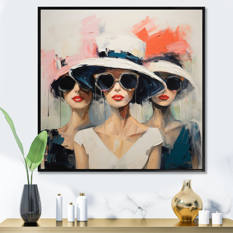 Collection Fashion Hats - imprimé, Cadre flottant noir, 44" H x 44" W