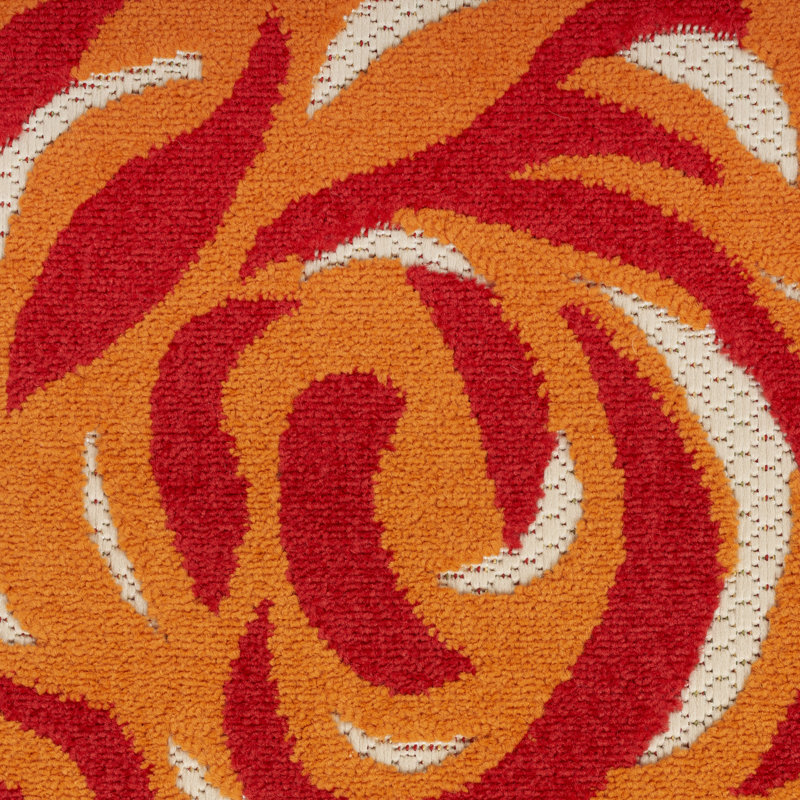 Tapis intérieur / extérieur multicolore Aloha, Rectangle 5 pi 3 po x 7 pi 5 po