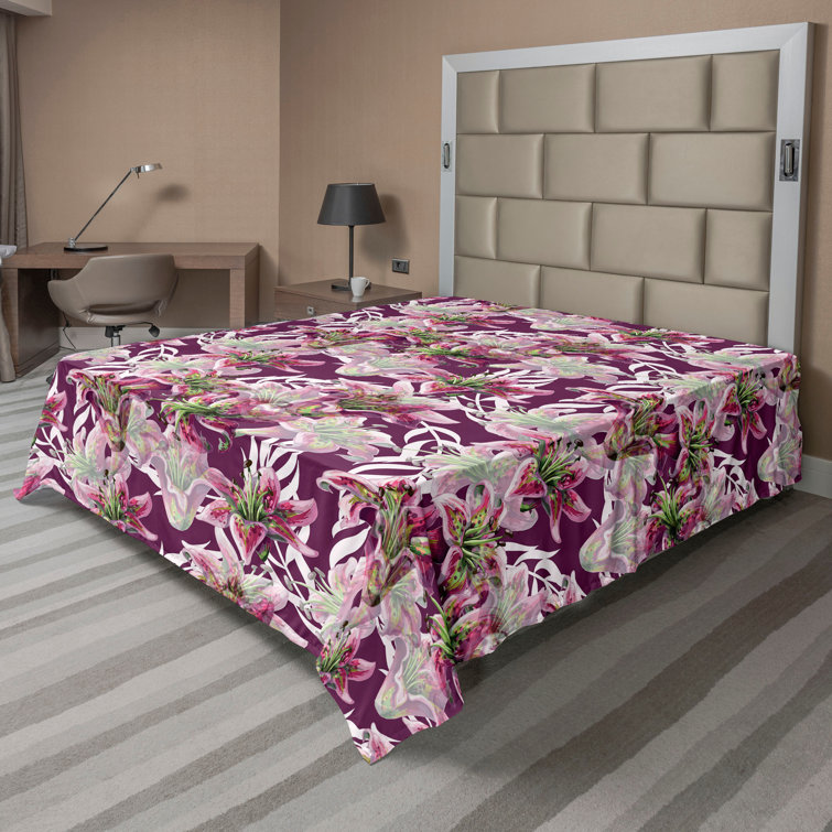 Ambesonne, drap plat floral pivoines, art botanique printanier
