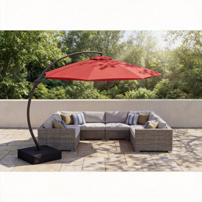 Kristy Aluminum Cantilever Umbrella with Base Included