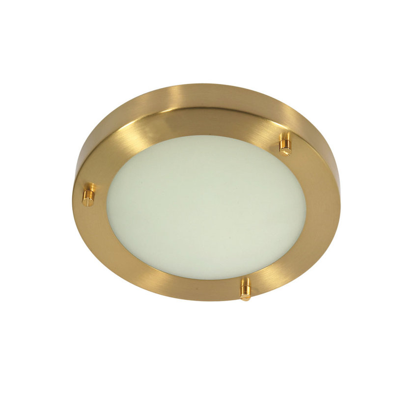 Bretton Flush Mount, Satin Brass