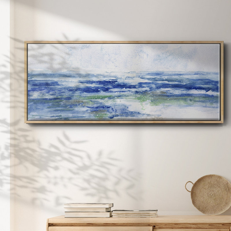 Soft Ocean Waters I- Framed Canvas