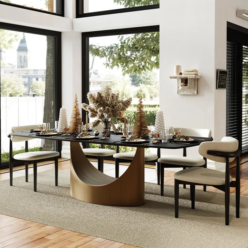 Table de salle à manger Hobart, L 93,70 po x l 42,71 po, Noir