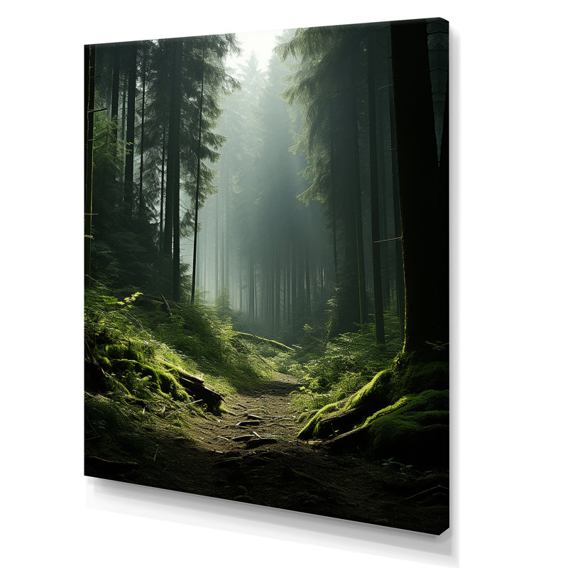 «Deep Into The Forest» - art mural forêt, Toile tendue, H 40 po x l 30 po x P 1,5 po