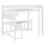 Lit mezzanine en bois multifonctionnel, bureau intégré, tablettes, DEL et station de charge-129171148