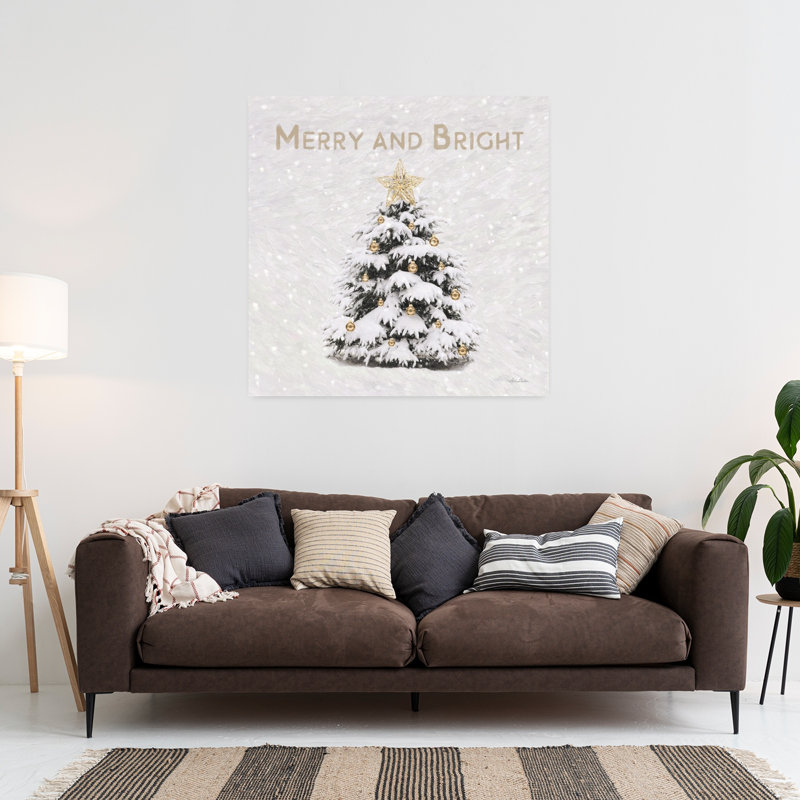 Merry and Bright 1 Piece Wrapped Canvas Wall Art, 91.44cm H x 91.44cm W