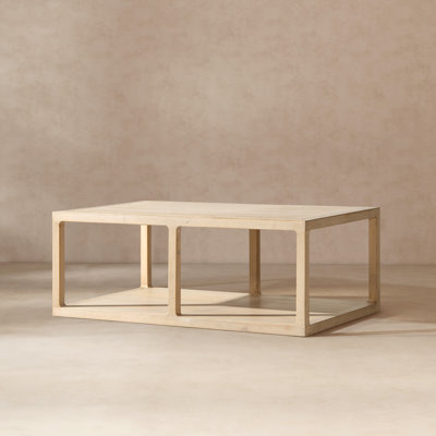 Sabin 48" Reclaimed Wood Open Frame Coffee Table with Lower Shelf