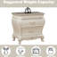 Table de chevet Classy Pearl White avec plateau en granit et compartiment de tiroir spacieux
