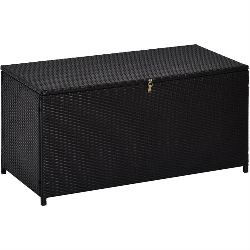 17 Stories 118 cm W 284 L Wicker Lockable Deck Box