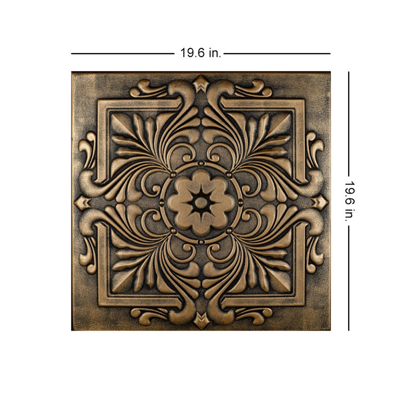 Carreau de plafond en polystyrène 1,6 pi x 1,6 pi Victorian, Laiton antique