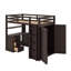 Lit mezzanine simple avec tiroirs, bureau et garde-robe-1316351447