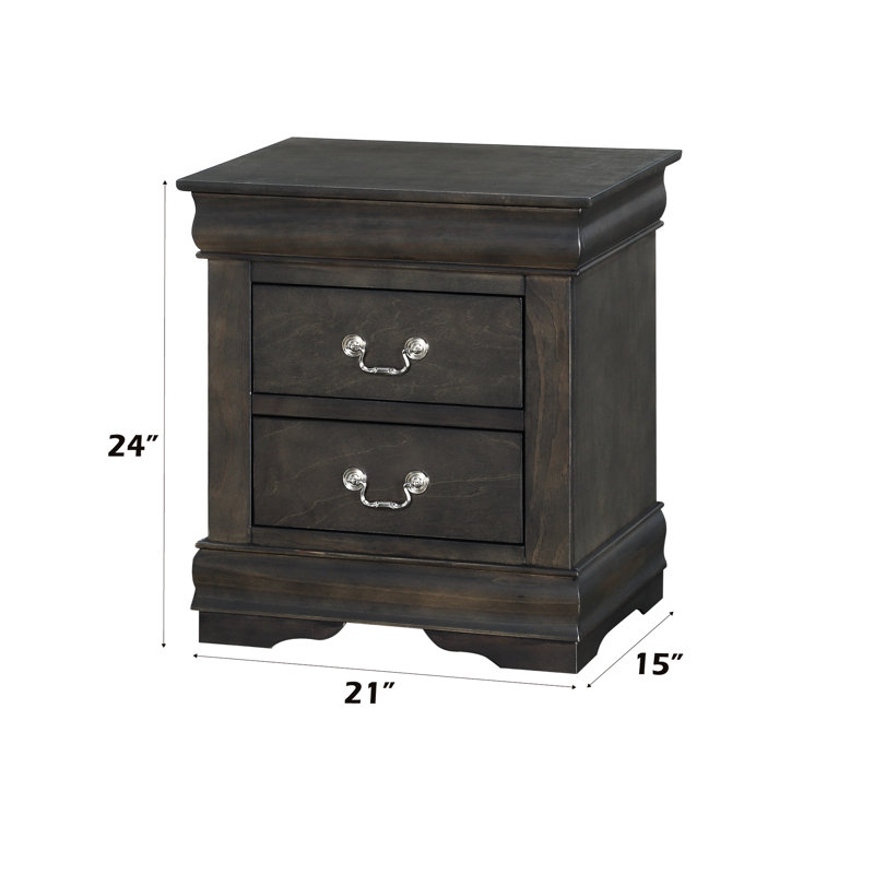 Élégante table de chevet gris foncé - fonctionnelle avec amplement d'espace de rangement