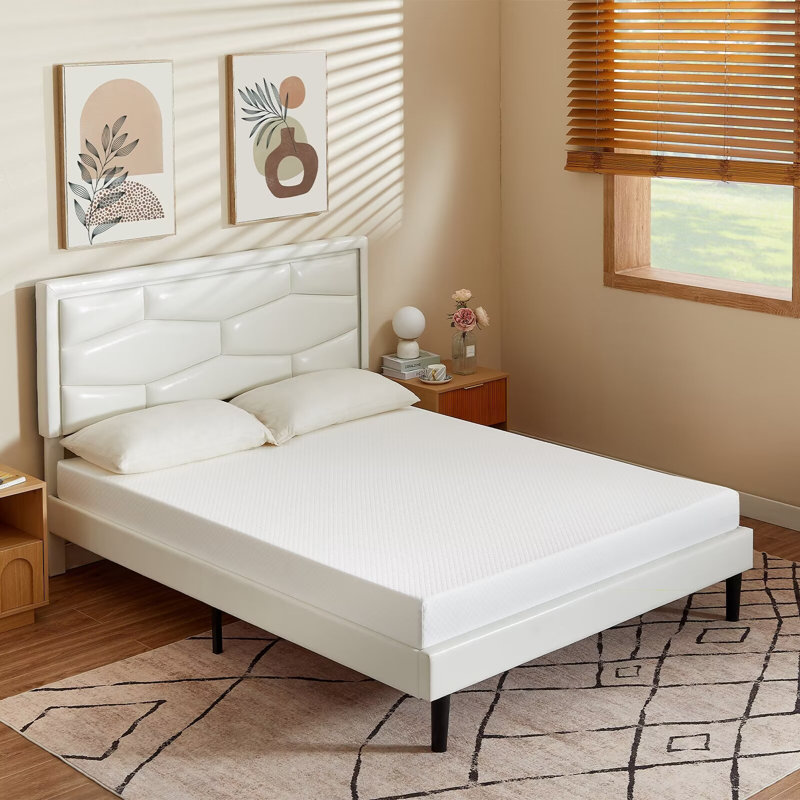 Matelas moyen en mousse viscoélastique gélifiée, blanc, Grand lit, 5"
