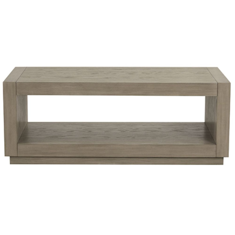 Kirston Table basse rectangulaire en bois naturel avec tablette ouverte