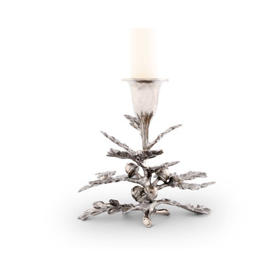Majestic Forest 5'' H Pewter Tabletop Candlestick