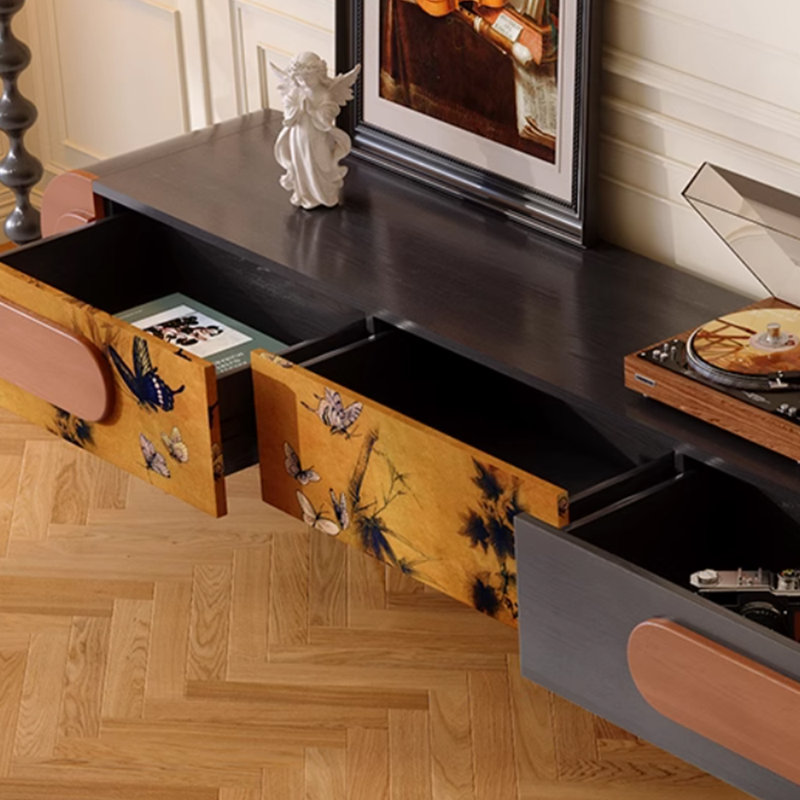 Meuble télé rétro haut de gamme, H 19,13 po x L 70,86 po x l 16,45 po