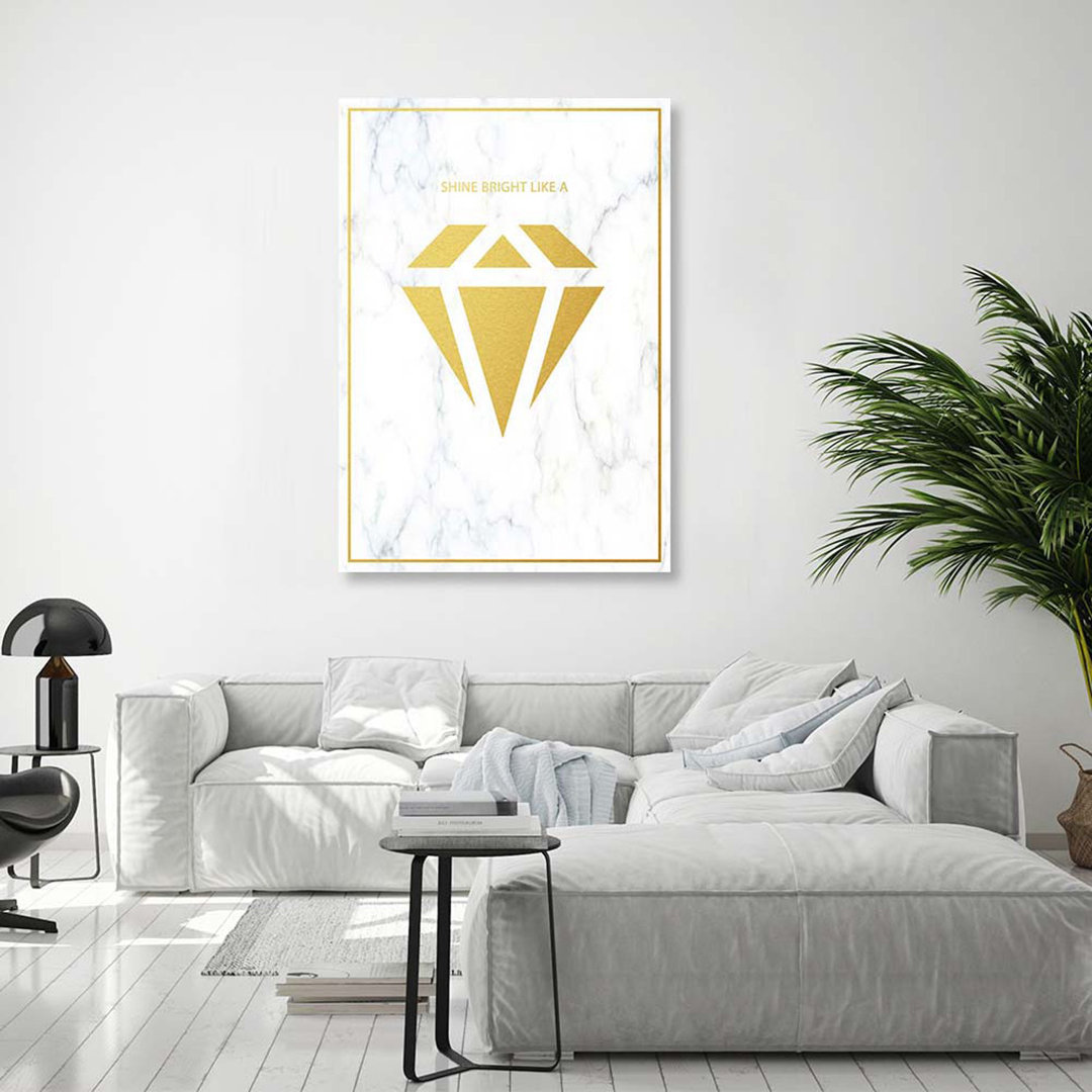 Leinwandbild Diamond Marble Gold