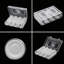 60 pièces 41 mm rondes porte-capsules transparentes avec boîte de rangement